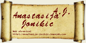 Anastasija Jonikić vizit kartica